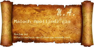 Maloch Apollinária névjegykártya